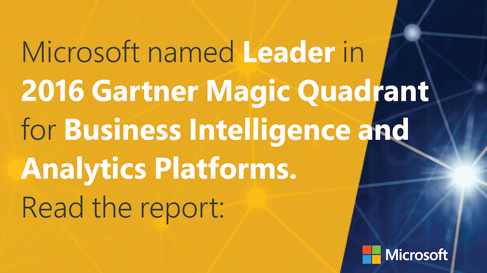 MSPowerBI's tweet photo. Read the newly released @Gartner_Inc BI &amp; Analytics MQ? Get the full report here: #BIAMQ https://t.co/cuZYSvyClw https://t.co/K2NYh1gSrx
