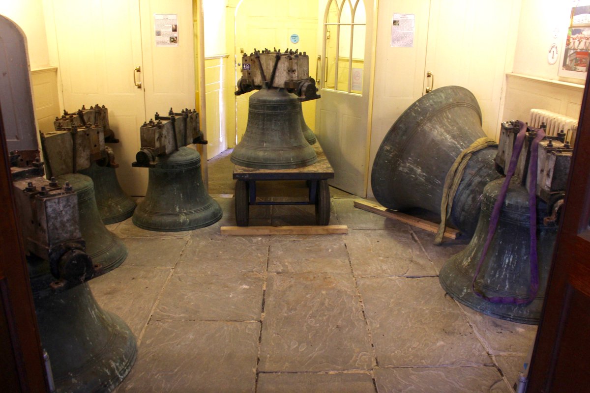 AnalogPuss's tweet image. All 10 of the bells in St Mary&apos;s Church, Walthamstow Village have now been taken down from the tower for restoration