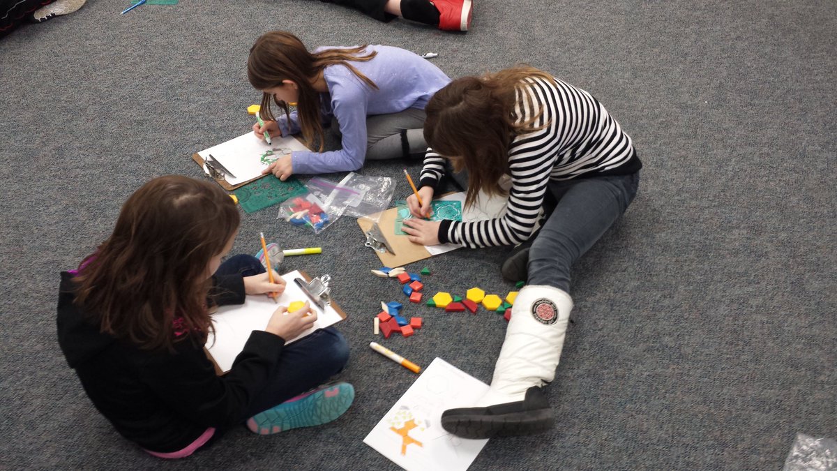 sfillner's tweet image. Ss creating geometric designs based on fraction of problems this morning #ArtIsMath #MathIsArt #creativity