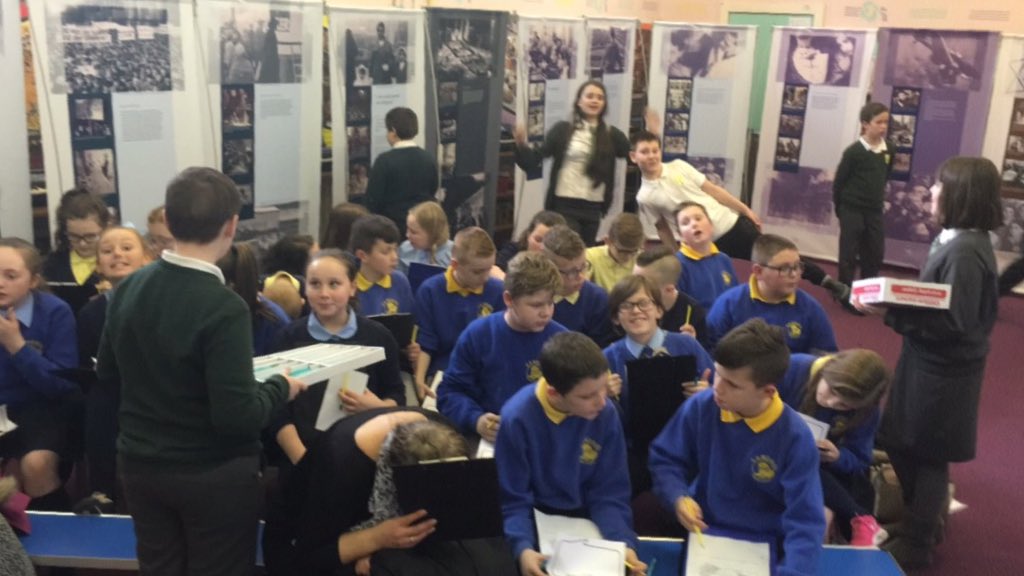 sandaig_ps's tweet photo. Fantastic Anne Frank exhibition @StBridgetsPS Delivered by their fantastic primary 7s! Thank you https://t.co/IrxFS5tsPU