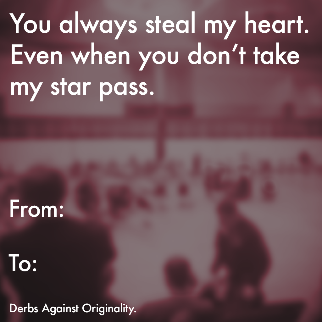 DerbsAgainst's tweet image. The love between a jammer and a pivot is the greatest love of all. #rollerderby #valentinesday