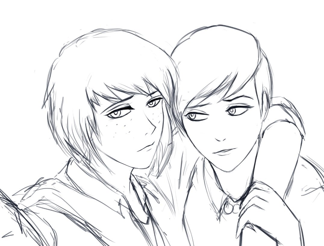 AU Max and Vicky and a WIP for a very special day coming up :3 I'm a fan of AU Max having resting bitch face. 