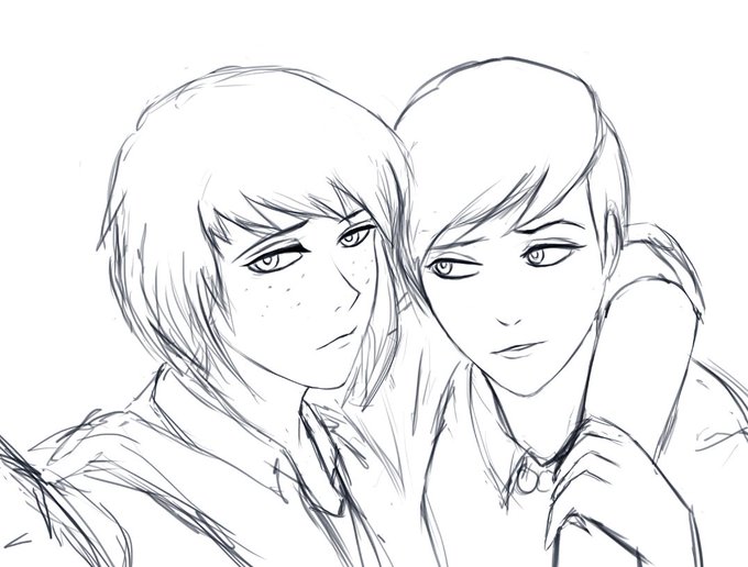 AU Max and Vicky and a WIP for a very special day coming up :3 I'm a fan of AU Max having resting bitch face. 