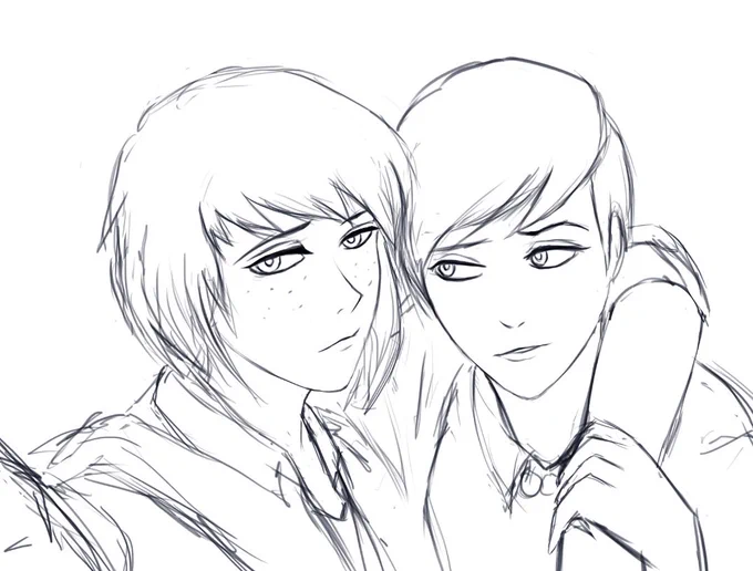 AU Max and Vicky and a WIP for a very special day coming up :3 I'm a fan of AU Max having resting bitch face. 