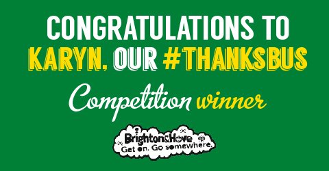 BrightonHoveBus's tweet photo. Congratulations to @southernhappy for being the 4th winner of our #thanksbus competition! - https://t.co/IHCGzuxDRs https://t.co/sbQuzGmaQz
