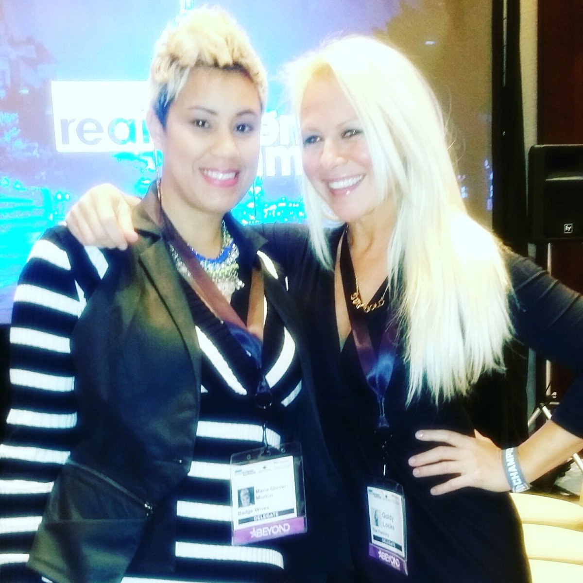 GoldyKnows's tweet photo. Last day of @realscreen #realscreen #realscreen16! I look ROUGH!@badgewivestv looks AMAZING!

#GirlPower #females https://t.co/J9c3QncjwK