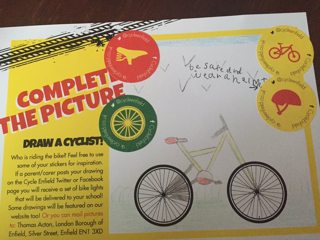 NickiiiGee's tweet photo. @CycleEnfield Drawing by Leon at Bush Hill Park School https://t.co/iwJAvkCDRw