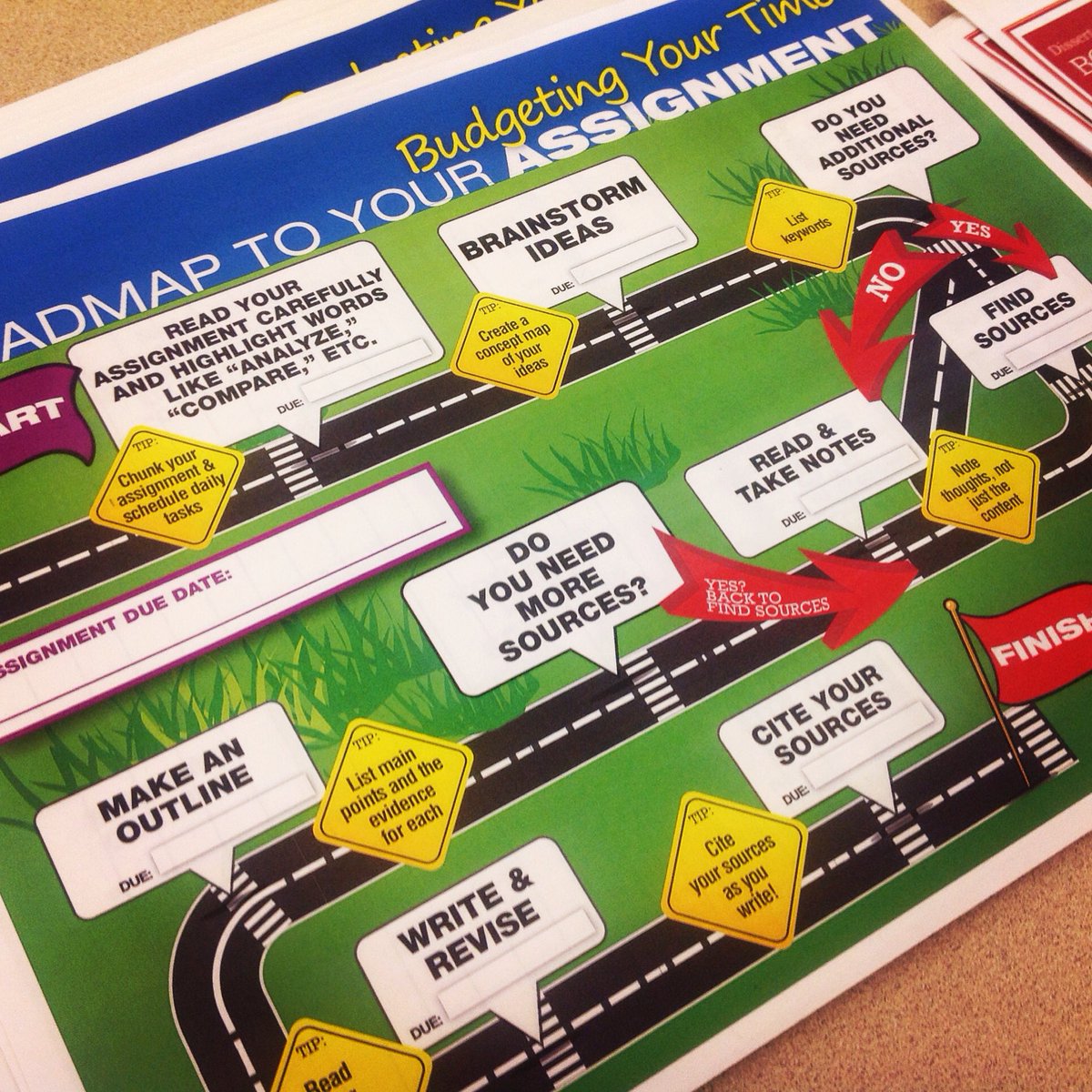 uglibrary's tweet photo. Pick up a copy of the Assignment Roadmap to stay on track #UGlibrary #studytip #writinghelp #timemanagement https://t.co/ybnsHF1bBv