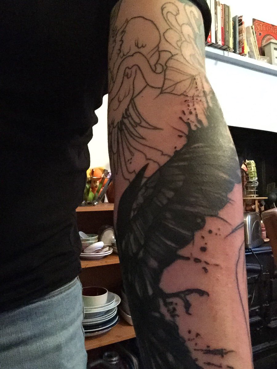 AlihuttonPipes's tweet photo. Another section of the sleeve started!!! Poe as fuck!! https://t.co/Qk4Hz0abrh