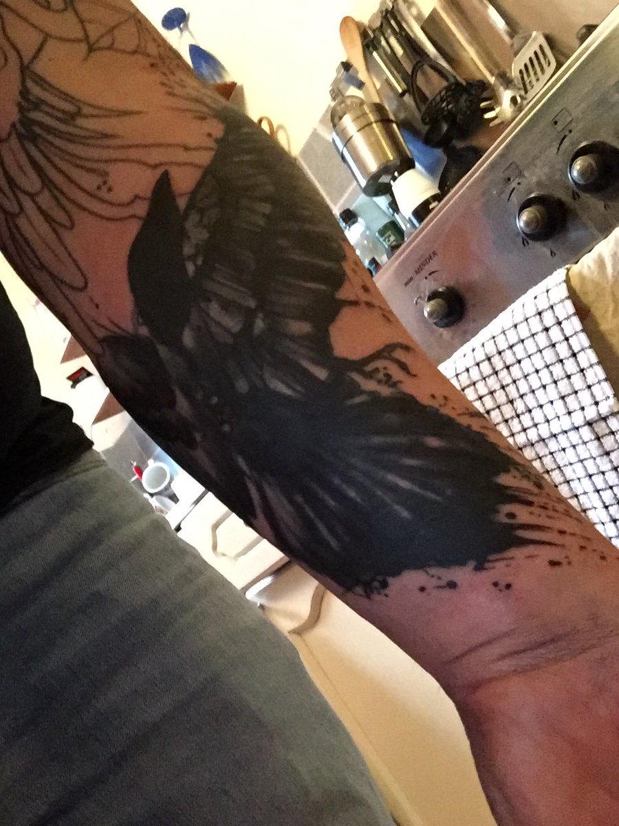 AlihuttonPipes's tweet photo. Another section of the sleeve started!!! Poe as fuck!! https://t.co/Qk4Hz0abrh