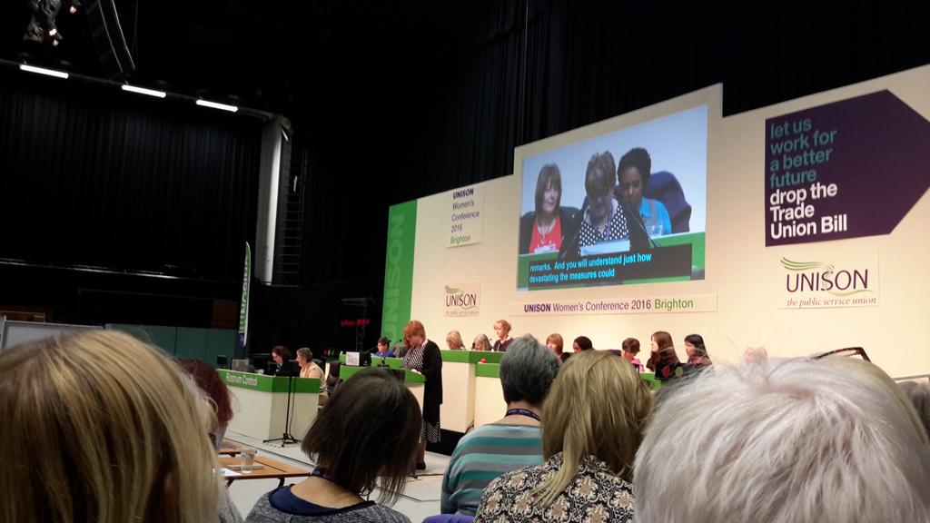 FarehamUNISON's tweet photo. First speaker at National Women's Conference 2016, Brighton https://t.co/Vilnclo0aL