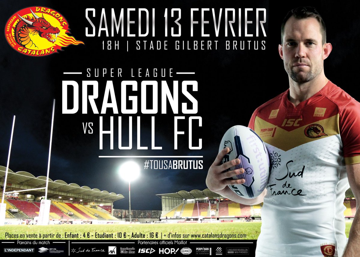 J-2 avant le retour de la Super League à Perpignan... #TousABrutus samedi + d'infos : bit.ly/1PrmxfQ