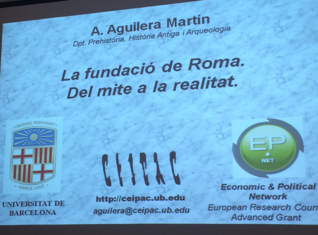 AlbertComelles's tweet photo. Comença la conferència del Professor A. Martínez "La Fundació de Roma. Del mite a la realitat" a l'#AUGGE #Esplugues https://t.co/SfPushf2oq