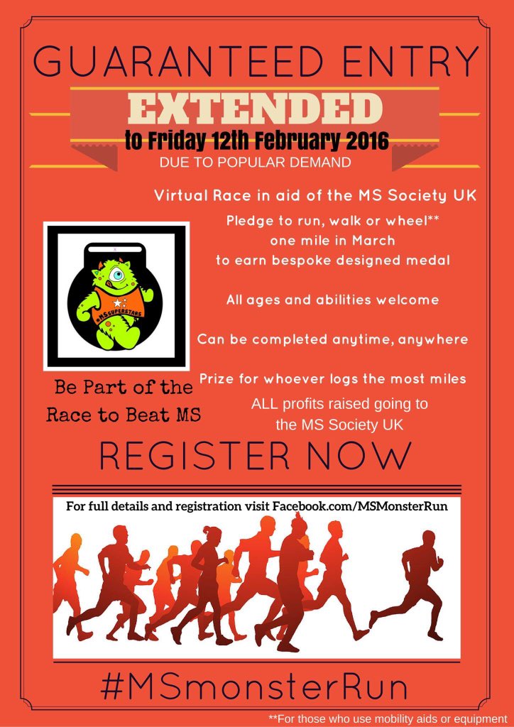 Tomorrow is LAST DAY to GUARANTEE entry &amp; medal!! Sign up now to avoid disappointment🏅🏅🏅 #RaceToBeatMS <a href="/MSmonsterRun/">Monster</a>
