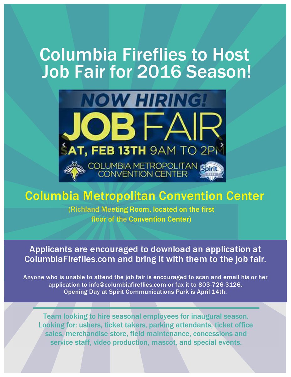 C2Success1301's tweet photo. Columbia Fireflies Job Fair #C2Success https://t.co/vUJHalwtM5