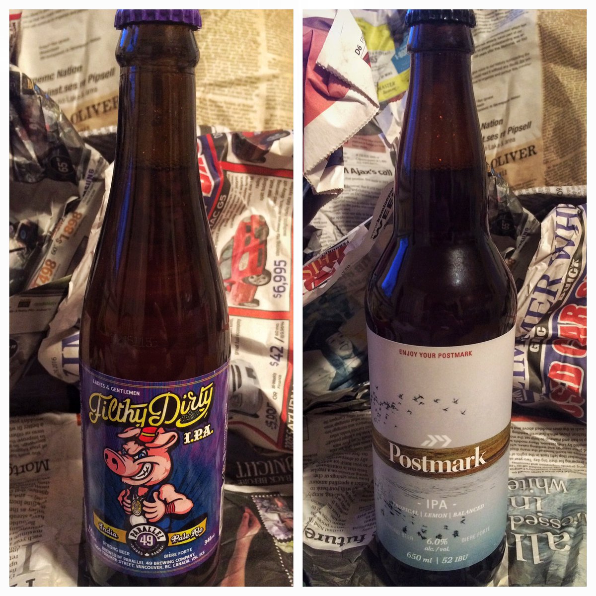 Coast2CoastBeer's tweet photo. These two beauties showed up on my step today. Question is, which bad boy do I crack open first? #filthydirtyipa https://t.co/cIQcC8iGdL