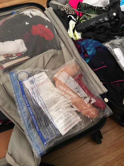 Really TSA? Disorganize My stuff &amp; leave your note in My dildo bag?! next time I'm packing a bear trap<a href="/tag/goddess"class="tags"><span>#goddess</span></a><a href="/tag/femdom"class="tags"><span>#femdom</span></a><a href="/tag/addicting"class="tags"><span>#addicting</span></a>