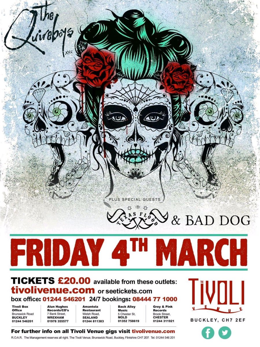 BadDogAnglesey's tweet photo. 4th of March we will be supporting the mighty @TheQuireboys and the phenomenal @TheTexasFlood Come check it out! https://t.co/QMK6LOKwtV