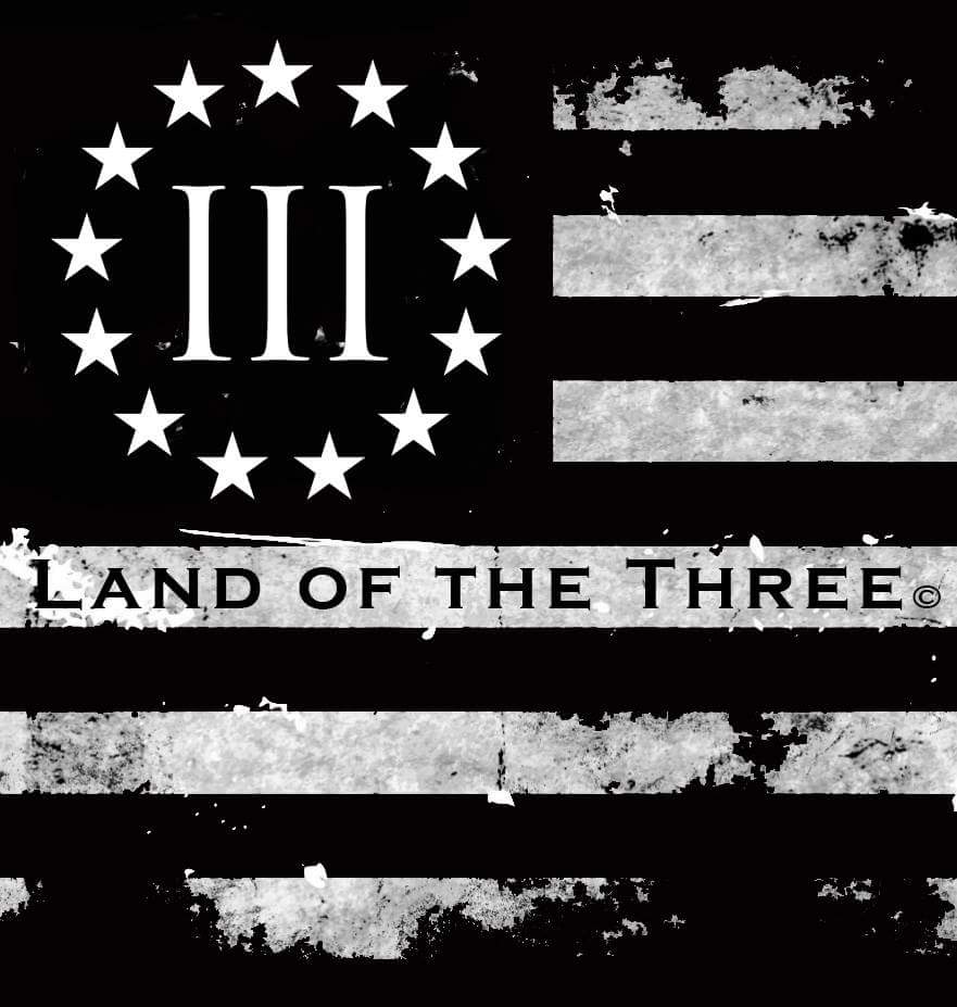 Iconic_Industrz's tweet image. Introductory offer. "Land of the Three" © ! Only $19.00. White on Black or Black on OD Green. #3per #oathkeeper