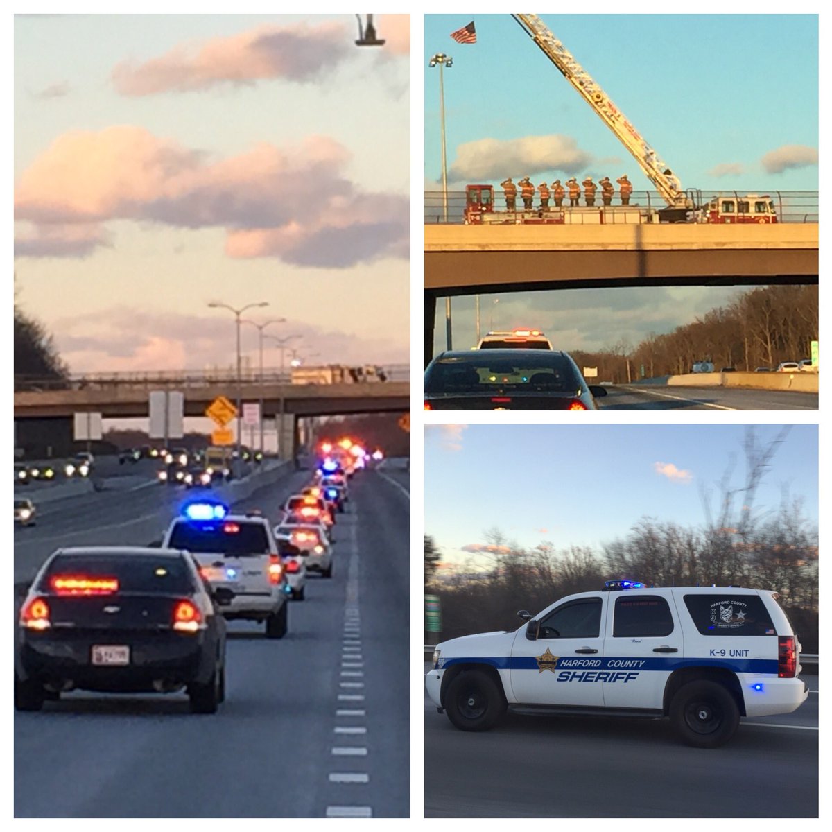BaltimorePolice's tweet photo. We are honored to escort the @Harford_Sheriff Deputies home #UltimateSacrifice #LODD https://t.co/PewpS7GQpE
