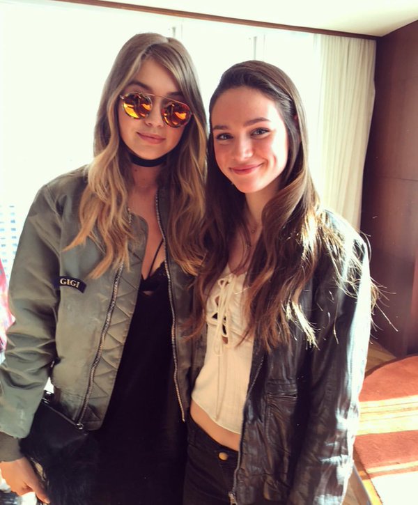 dryalb's tweet image. Gigi with a fan today in New York!