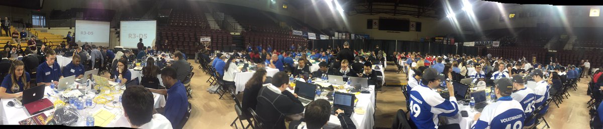 CMUERP1908's tweet photo. You can hear a pin drop here at McGuirk Arena as the final round of competition is under way. #cmuERPsim2016 https://t.co/mk4ma1JWsq