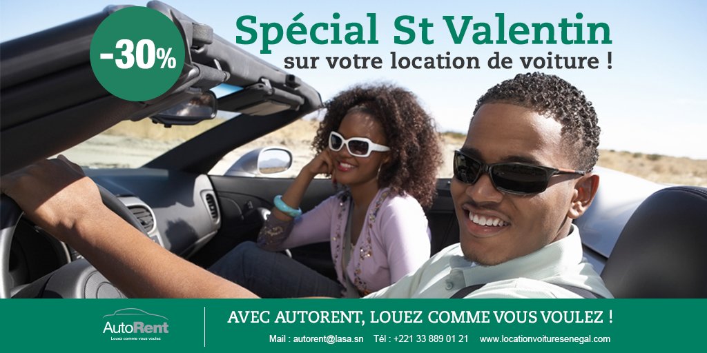 LASAautomobile's tweet image. #Offrespécial #StValentin ! -30% sur votre location de voiture. Rdv sur goo.gl/KbLhVL 
#kebetu #sénégal