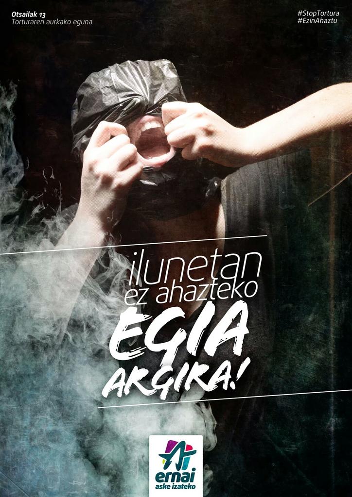 Otsailak 13 torturaren aurkako eguna! Egitarau oparoa Laudion, 11:00etatik aurrera kontzientziazio gunea zabalik!