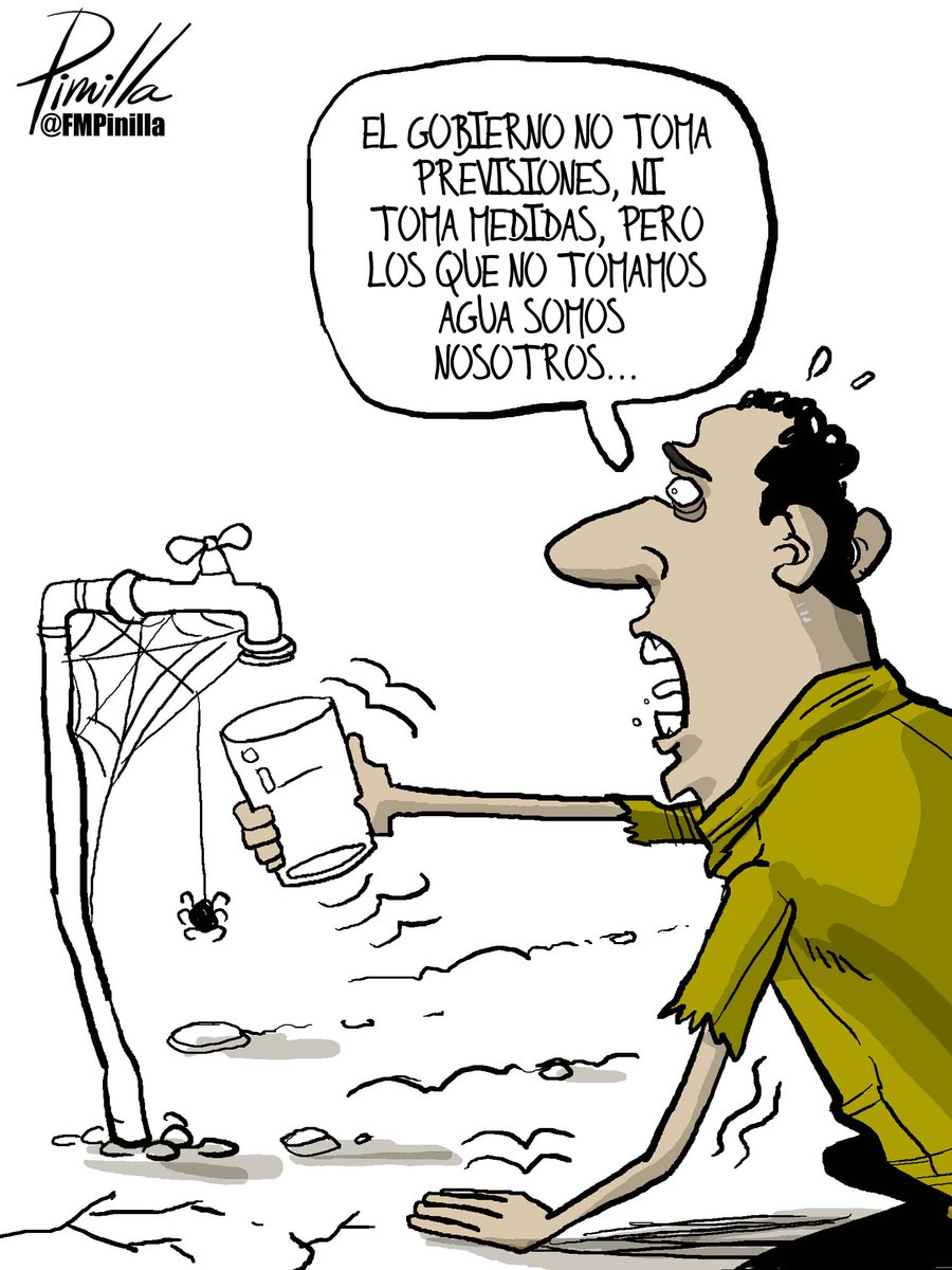Fernando Pinilla on Twitter: "#CARICATURA El gobierno no toma previsiones,  pero nosotros no tomamos agua. https://t.co/Z1mg9kYHgG" / Twitter