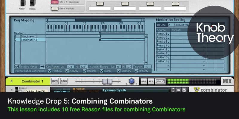 gilesdickerson's tweet image. Knowledge Drop 5: Combining @PropellerheadSW #Combinators sound design tutorial + Free DL knobtheory.com/kd5-combining-…