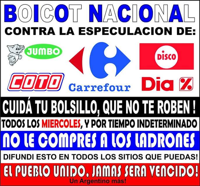 volveremos19's tweet photo. DIGAMOS NO! NO CONSUMAMOS A ESTOS LADRONES! https://t.co/JDYS5bx9dg