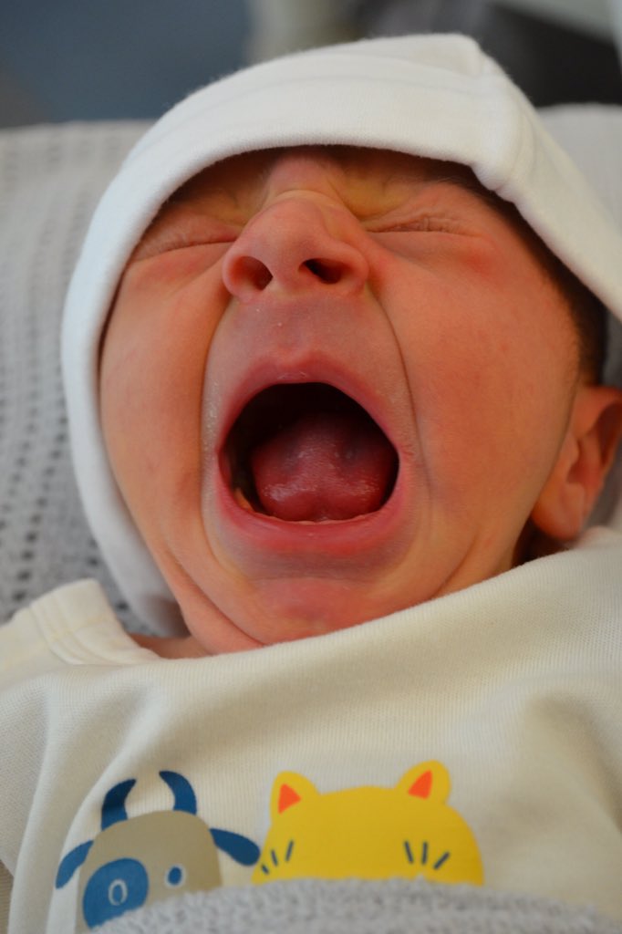 Baby Digby's first yawn. This being born malarkey is rather tiring. <a href="/mothercareuk/">Mothercare UK</a> #MyFirstMoments