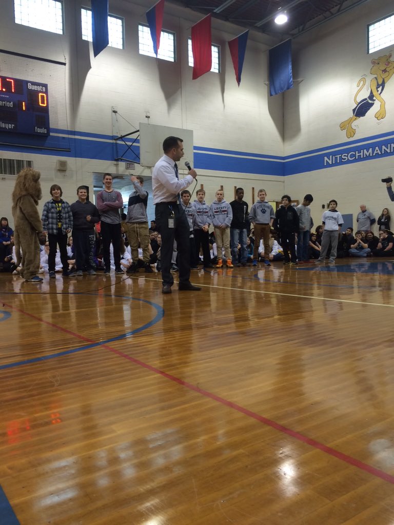 NMS_Athletics's tweet photo. Wrestlers getting their chance to be recognized. Great job this year wrestlers! https://t.co/3k69AvozA7