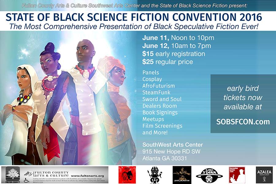 blacksuncomics's tweet photo. RT @baba_balogun: Join us! #SOBSFCon; pronounced #SOBSFicCon https://t.co/Jk0gzdkPT1 #AfroFuturism #blackscifi https://t.co/WJSsOt91b9