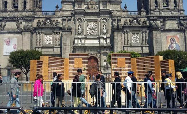 Cierran Catedral Metropolitana por preparativos de visita papal - Ca9VTdxVIAAAt7w