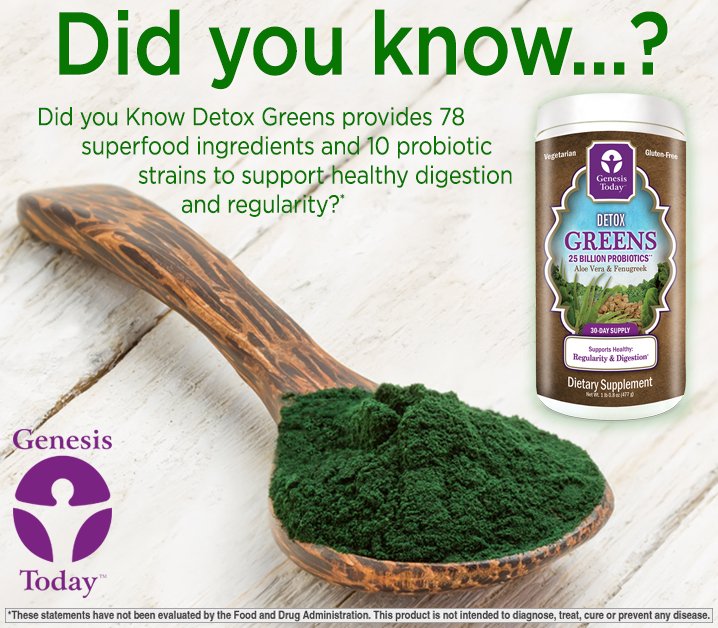 GenesisToday's tweet photo. Check out #GenesisToday Detox Greens! 
https://t.co/yb7xZEGxF9 https://t.co/QtEZBNpWoY