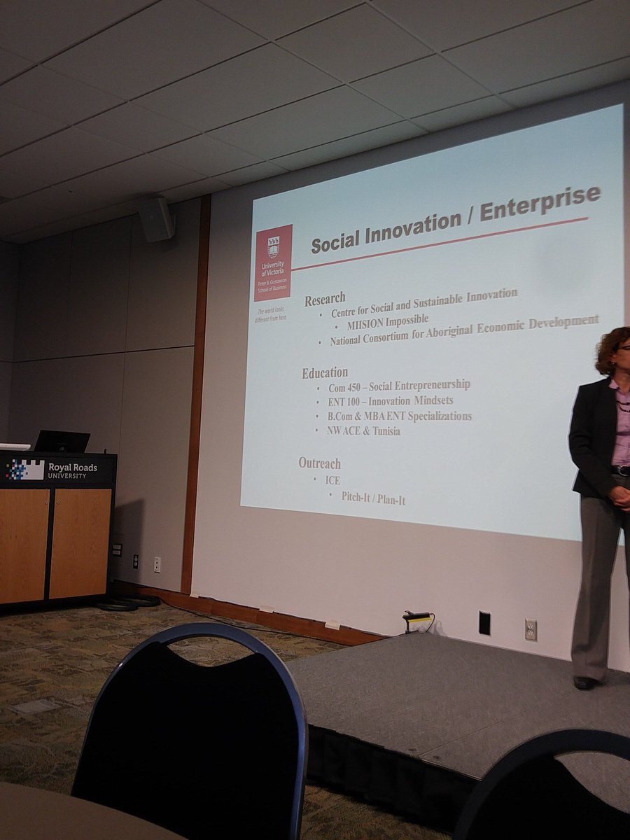 VI_RECODE's tweet photo. Brock Smith on the various programs @GustavsonUVic @CSSIRachel provide. #socialinnovation #VISImposium https://t.co/CsJfpjPc0e