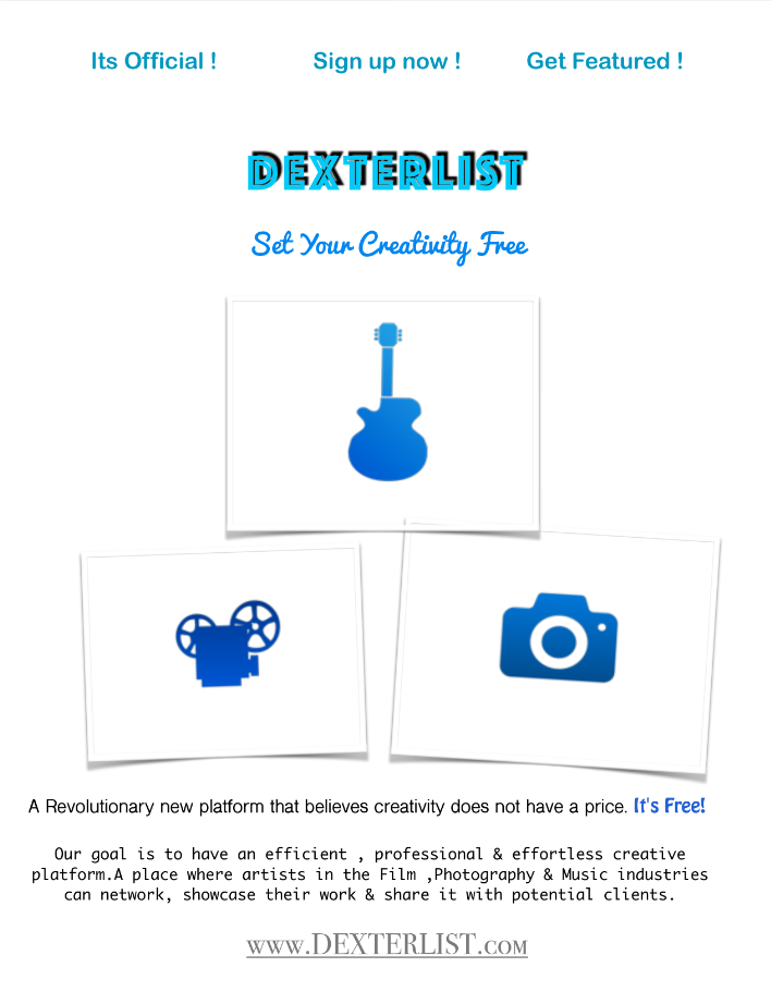 DexterList's tweet photo. DexterList – The Easiest way to showcase your creativity! Now Officially Open! https://t.co/GOcv77EC5X