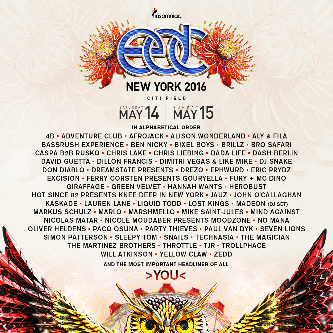 insomniacdotcom's tweet photo. #EDCNY lineup is out! Who are YOU most excited to see?
https://t.co/gO13BmdHKX https://t.co/hD8MWtpN2L