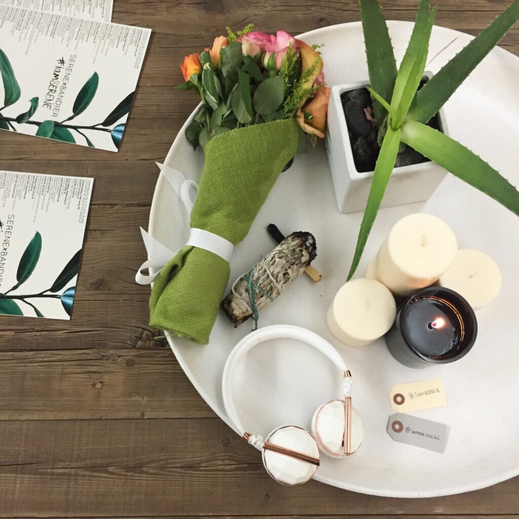 noralev's tweet photo. At the @serenesocial x @bandierfit event for #NYFW with @CaedenOfficial. Come by for yoga or meditation all week! https://t.co/8WHdyuupBe