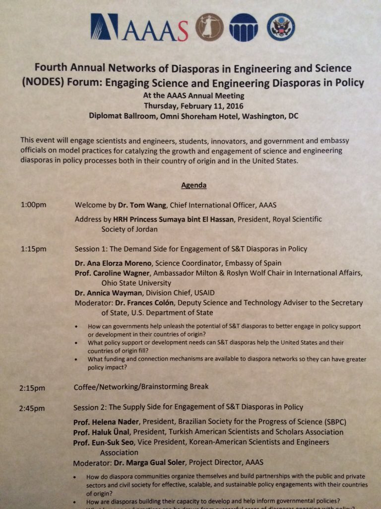 WGNIrish's tweet photo. Robust discussion at NODES Forum #AAASmtg supporting intl diaspora networks #nodes2016 https://t.co/wmlqz9KIsu