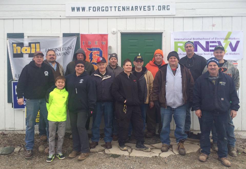 #IBEW Local 58 volunteering <a href="/ForgottnHarvest/">Forgotten Harvest</a> Farm