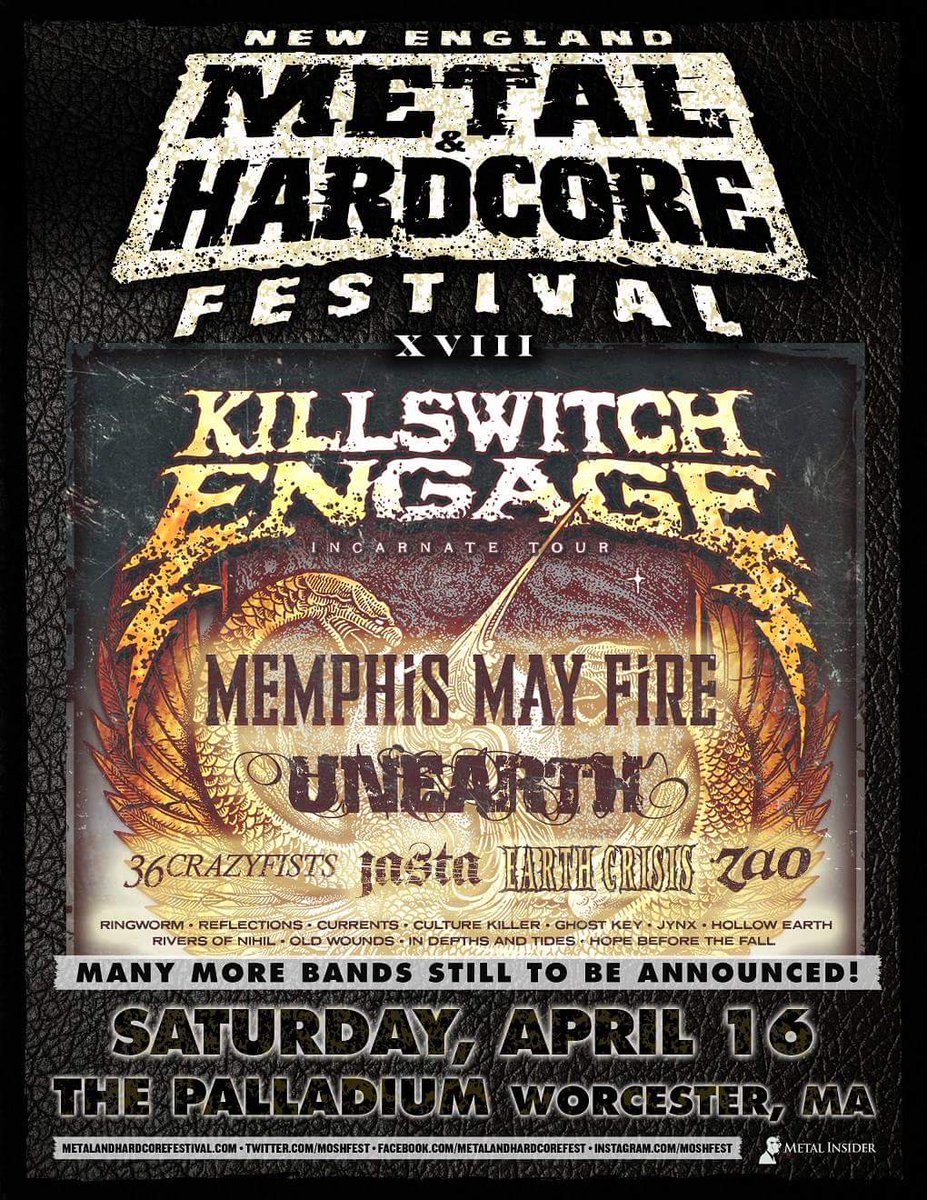 HBTFmusic's tweet photo. HBTF added to NEMHF 2016 joining @kseofficial @Unearthofficial @36CF and more - https://t.co/8qAtl5fdt5 for tix. https://t.co/puKLNdJ9cX