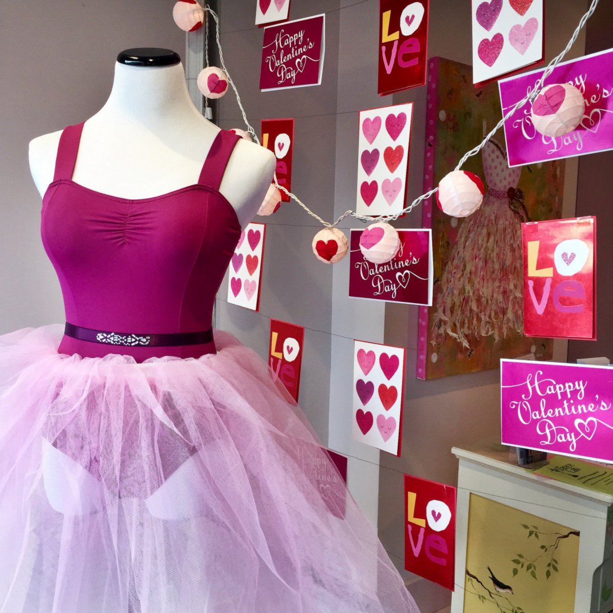 We are feeling the love with this new Valentine's Day window display!