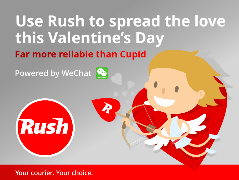 Rush_courier's tweet photo. Use @Rush_courier for your secret Valentine's deliveries this weekend. More reliable than cupid! #courier @WeChatZA https://t.co/jPGj1BZvkI