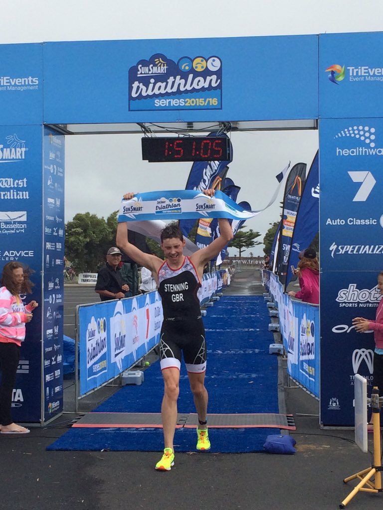 TriEventsWA's tweet image. Congratulations to Olly Stenning - male Olympic Distance State Champ at the City of Busselton Triathlon!
