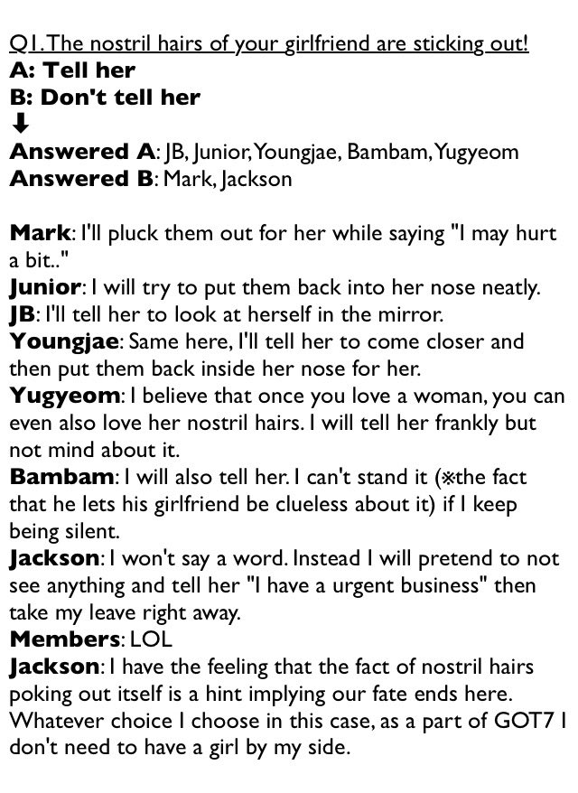 [TRANS] 160201 mini March issue 2016 - Q&amp;A: Which type is GOT7? ①

(Scan by <a href="/hinatanxxxGOT7/">ひなたん(히나탄)</a> )
