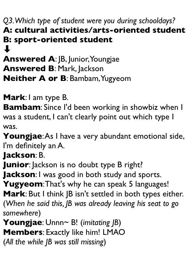 [TRANS] 160201 mini March issue 2016 - Q&amp;A: Which type is GOT7? ③

(Scan by <a href="/hinatanxxxGOT7/">ひなたん(히나탄)</a> )