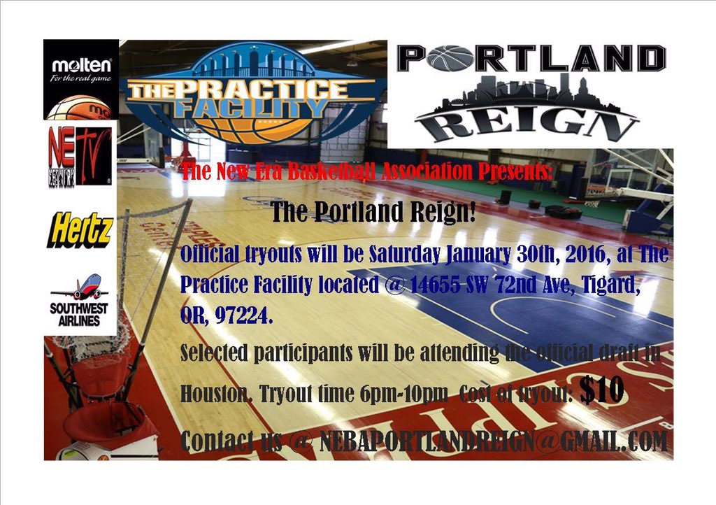 Portland Reign try-outs today 6pm at The Practice Facility!!