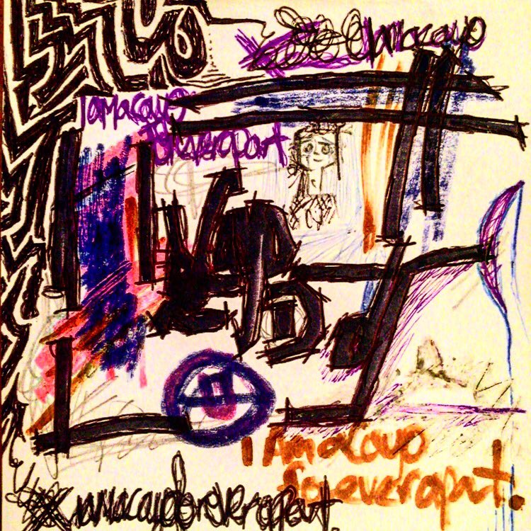 dionisjones's tweet photo. Been making a lot of #basquiatinspired things lately. This is 'Cayo'. #drawing #expression #basquiat #art https://t.co/Zoiq9C8Fqw